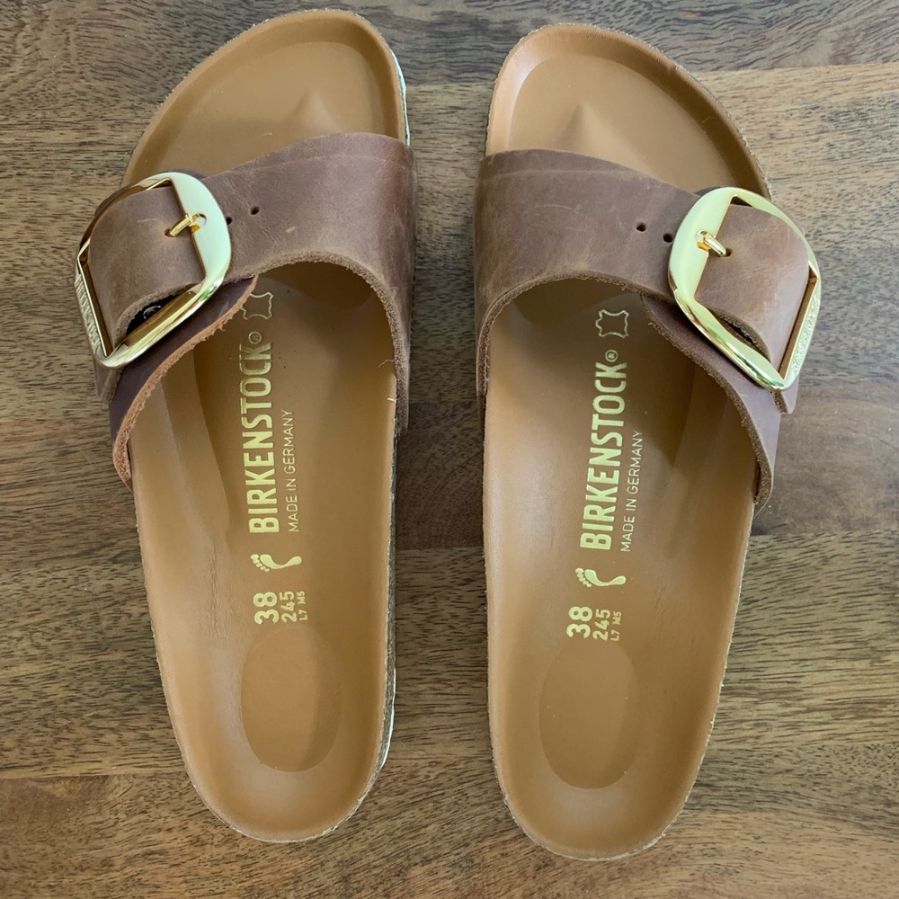 Birkenstock Leather Madrid Big Buckle Size 8 (38)